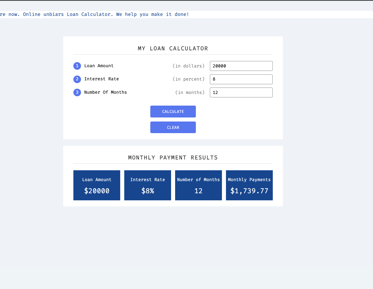 My Loan Calculator